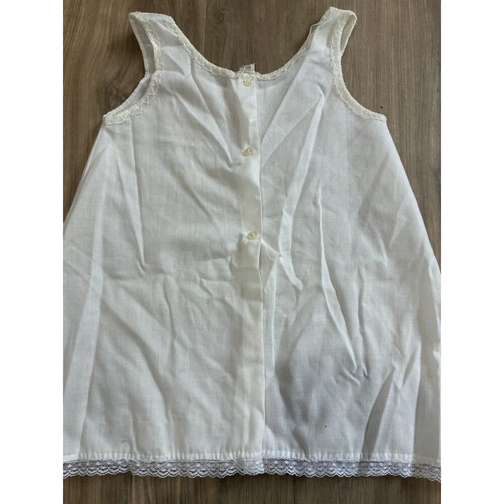 Lot of 3 Vintage Baby Dresses Day Gowns Handmade Embroidered White Pintuck